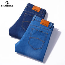 Load image into Gallery viewer, 2020 new high-quality comfortable cotton stretch men's slim straight jeans business casual essential light blue jeans size 28-40 - UK Fashion Market
