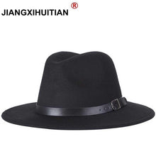 Load image into Gallery viewer, free shipping 2020 new Fashion men fedoras women's fashion jazz hat summer spring black woolen blend cap outdoor casual hat X XL - UK Fashion Market
