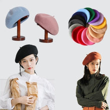 Load image into Gallery viewer, French Style Solid Casual Vintage Women's Hat Beret Plain Cap Girl's Wool Warm Winter Berets Beanie Hats Femme Aldult Caps - UK Fashion Market
