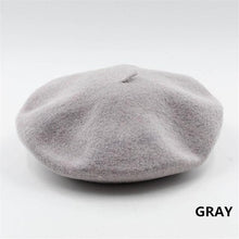 Load image into Gallery viewer, French Style Solid Casual Vintage Women's Hat Beret Plain Cap Girl's Wool Warm Winter Berets Beanie Hats Femme Aldult Caps - UK Fashion Market
