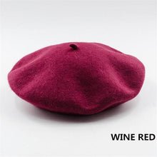 Load image into Gallery viewer, French Style Solid Casual Vintage Women's Hat Beret Plain Cap Girl's Wool Warm Winter Berets Beanie Hats Femme Aldult Caps - UK Fashion Market
