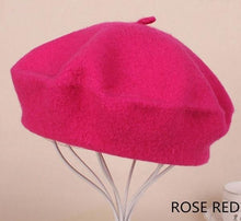 Load image into Gallery viewer, French Style Solid Casual Vintage Women's Hat Beret Plain Cap Girl's Wool Warm Winter Berets Beanie Hats Femme Aldult Caps - UK Fashion Market
