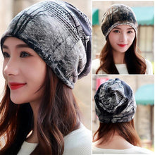 Load image into Gallery viewer, LongKeeper Women Hat Polyester Adult Casual Floral Women's Hats Spring Autumn Two Used Female Cap Scarf 3 Colors Fashion Beanies - UK Fashion Market
