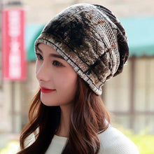 Load image into Gallery viewer, LongKeeper Women Hat Polyester Adult Casual Floral Women's Hats Spring Autumn Two Used Female Cap Scarf 3 Colors Fashion Beanies - UK Fashion Market
