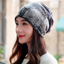 Load image into Gallery viewer, LongKeeper Women Hat Polyester Adult Casual Floral Women's Hats Spring Autumn Two Used Female Cap Scarf 3 Colors Fashion Beanies - UK Fashion Market

