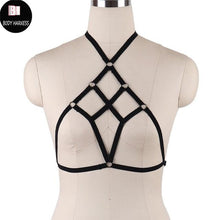 Load image into Gallery viewer, Women Sexy Crop Top Bondage Harness Fetish Elastic Cage Bra Rave Wear Body Harnesses Lingerie Sexy Pastel Goth Suspender Bralett - UK Fashion Market
