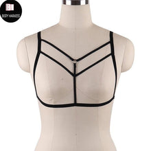Load image into Gallery viewer, Women Sexy Crop Top Bondage Harness Fetish Elastic Cage Bra Rave Wear Body Harnesses Lingerie Sexy Pastel Goth Suspender Bralett - UK Fashion Market
