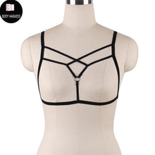 Load image into Gallery viewer, Women Sexy Crop Top Bondage Harness Fetish Elastic Cage Bra Rave Wear Body Harnesses Lingerie Sexy Pastel Goth Suspender Bralett - UK Fashion Market
