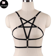 Load image into Gallery viewer, Women Sexy Crop Top Bondage Harness Fetish Elastic Cage Bra Rave Wear Body Harnesses Lingerie Sexy Pastel Goth Suspender Bralett - UK Fashion Market
