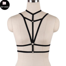 Load image into Gallery viewer, Women Sexy Crop Top Bondage Harness Fetish Elastic Cage Bra Rave Wear Body Harnesses Lingerie Sexy Pastel Goth Suspender Bralett - UK Fashion Market
