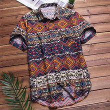 Load image into Gallery viewer, Mens Beach Hawaiian Shirt Tropical Summer Short Sleeve Shirt Men Brand Clothing Casual Loose Cotton Button Down Shirt Plus Size8 - UK Fashion Market
