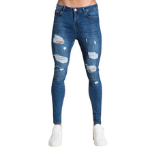 Load image into Gallery viewer, Oeak Mens Solid Color  Jeans 2019 New Fashion Slim  Pencil Pants Sexy Casual Hole Ripped Design Streetwear - UK Fashion Market
