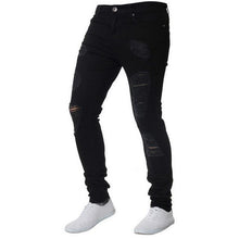 Load image into Gallery viewer, Oeak Mens Solid Color  Jeans 2019 New Fashion Slim  Pencil Pants Sexy Casual Hole Ripped Design Streetwear - UK Fashion Market

