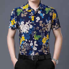 Load image into Gallery viewer, 2020 Men's Hawaiian Shirt Short Sleeve Mens Dress Shirts Slim Fit Camisa Masculina Summer Hawaii Casual Male Flower Print Shirt - UK Fashion Market
