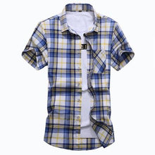 Load image into Gallery viewer, Plus Size M-7XLNew Summer Fashion Men's Shirt Slim Fit Men Short Sleeve Plaid Shirts Mens Clothes Trend Casual Mens Social Shirt - UK Fashion Market
