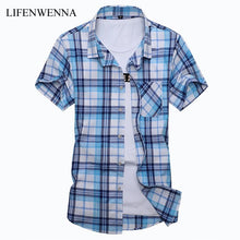 Load image into Gallery viewer, Plus Size M-7XLNew Summer Fashion Men's Shirt Slim Fit Men Short Sleeve Plaid Shirts Mens Clothes Trend Casual Mens Social Shirt - UK Fashion Market
