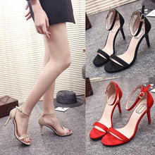 Load image into Gallery viewer, ORATEE Fashion Ankle Strap Women Casual Sandals Open Toe Summer High Heel Shoes Buckle Ladies Office Work Sandalias Shoes - UK Fashion Market
