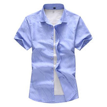 Load image into Gallery viewer, Plus Size M-7XLNew Summer Fashion Men's Shirt Slim Fit Men Short Sleeve Plaid Shirts Mens Clothes Trend Casual Mens Social Shirt - UK Fashion Market
